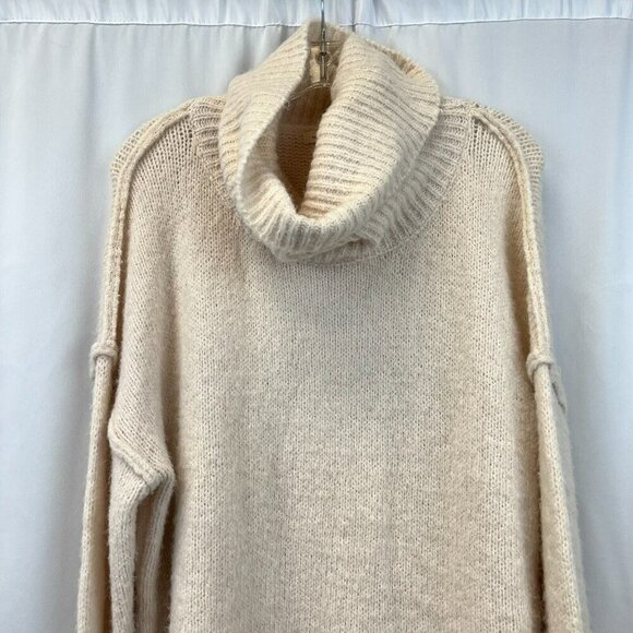 Reb. in J. Womens Cream Knitted Turtleneck Sweater Pullover Sweater Size Large - Picture 2 of 9